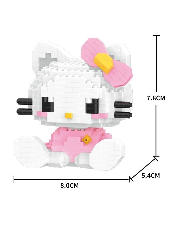 382PCS Cartoon  Kitty CAT Building Bricks Set DIY Block Building Set Classic Mini Building Bricks Assembling Building Blocks Suitable for Boys and Girls Aged 6 and Up - Image 3